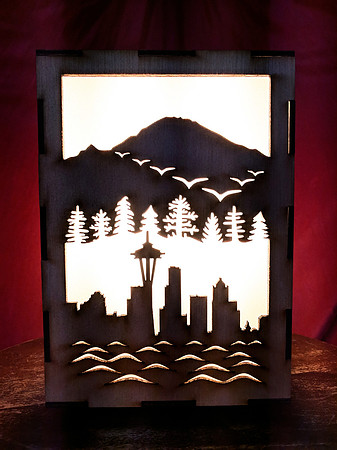 Seattle Tahoma Lamp - Switched on