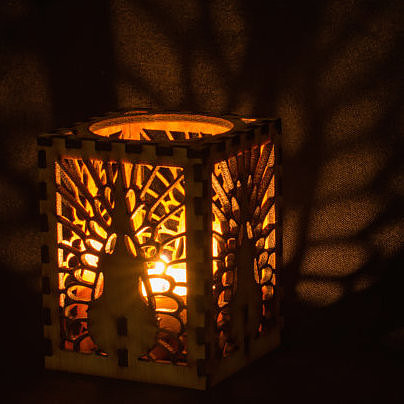 Crow Skull Tea Light Candle Luminary