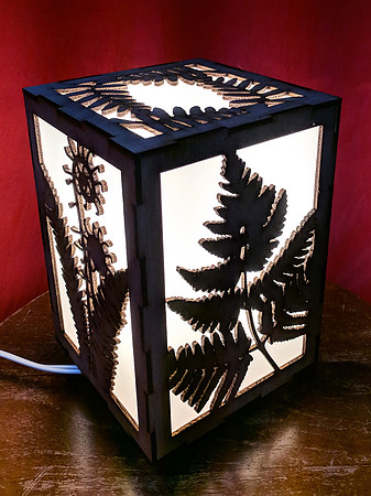 PNW Ferns Lamp - Switched on