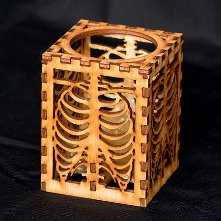 Rib Cage Candle Lantern 2.5x2.5x3